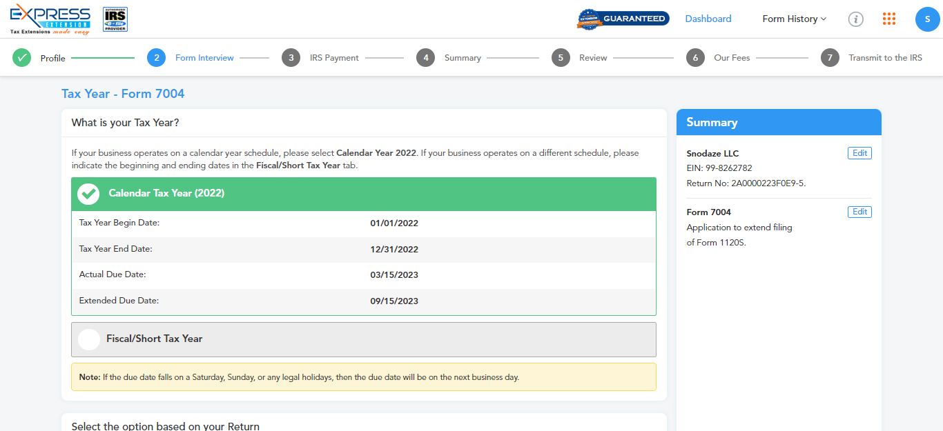 Reivew Form 7004